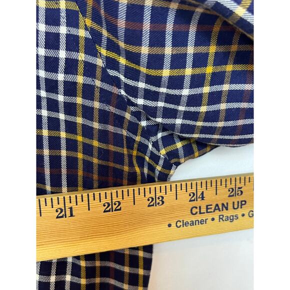 Peter Millar Men's Size Large Blue/White Plaid Long Sleeve Button Down Shirt - Picture 5 of 6